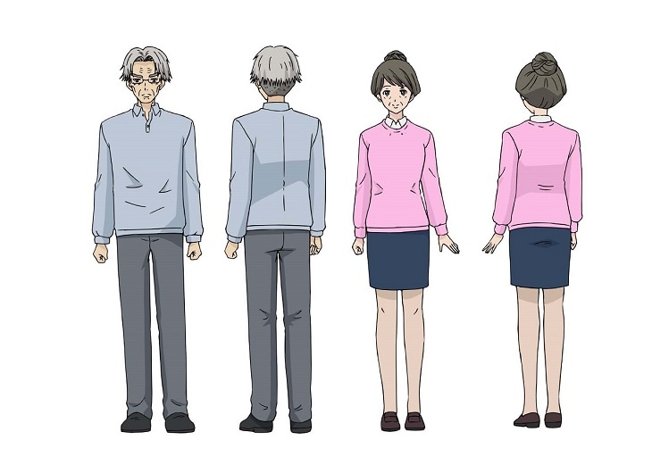 アニメ「斉木楠雄のΨ難」より、斉木熊五郎と斉木久美。