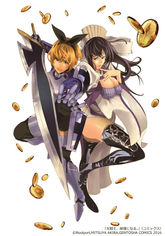 「女騎士、経理になる。」2巻の表紙に使用されたカット。