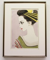 「さくらん」きよ葉の木版画。