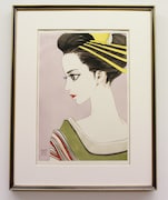 「さくらん」きよ葉の木版画。