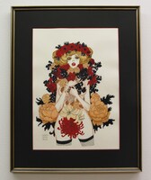 「パルファム」ピオニーの木版画。