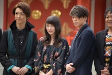 左から鈴木拡樹、川栄李奈、早乙女友貴。