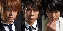 「デスノート THE MUSICAL」より、左から夜神月役の浦井健治、柿澤勇人、L役の小池徹平。