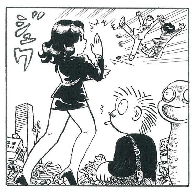 吾妻ひでお「大統領特使さとみちゃん」より。
