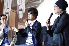 トークイベントの様子。左から司会進行の氷川竜介、吉浦康裕、出渕裕。