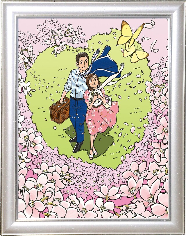 抽選販売される絵画のイメージ（額入り）。