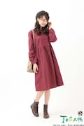 「夏目友人帳コラボワンピース」ボルドー着用画像