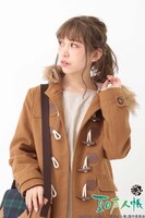 「夏目友人帳コラボショートダッフルコート」着用画像