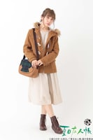 「夏目友人帳コラボショートダッフルコート」着用画像