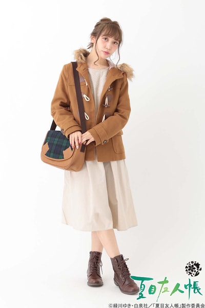 「夏目友人帳コラボショートダッフルコート」着用画像