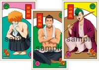 「びったんこ♪モヒ★カン」の景品。メンコ（全10種）。