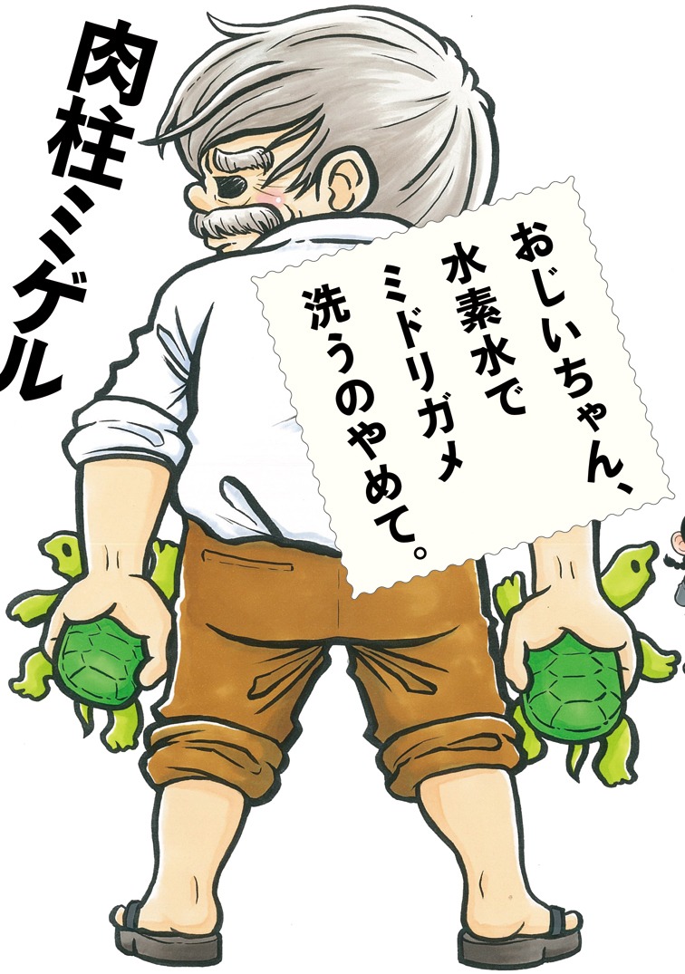 「おじいちゃん、水素水でミドリガメ洗うのやめて。」