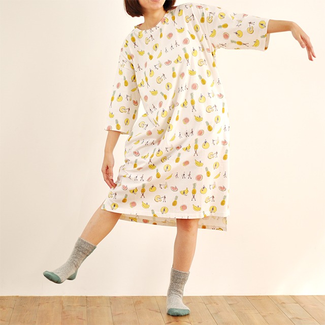 ゆるりワンピースの着用例。