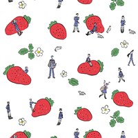 「藤四郎兄弟とイチゴ」の絵柄。