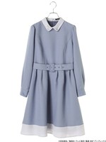 「銀子・神楽イメージフィット＆フレアバイカラーワンピース」