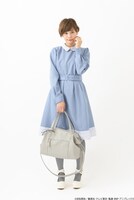 「銀子・神楽イメージフィット＆フレアバイカラーワンピース」着用画像