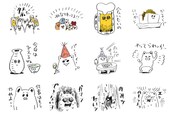 LINEスタンプ「飲みねこ」サンプル。