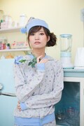 「おそ松さん」コラボパジャマのカラ松モデルの着用例。