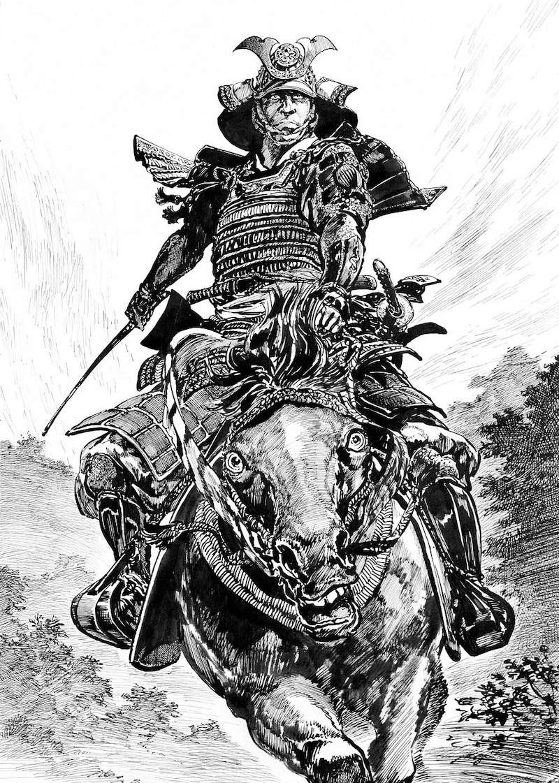 「信長絵巻2 桶狭間出陣」より。(c)平田弘史