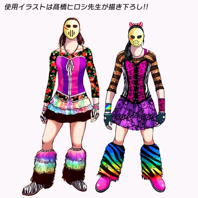 高橋ヒロシが描き下ろした仮面女子のイラスト。