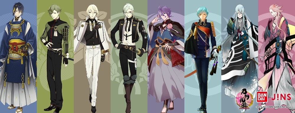 「刀剣乱舞-ONLINE-×JINS×BANDAI」コラボモデルのキービジュアル。