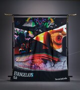 「EVANGELION × Full Graphic Kimono」をハンガーにかけたところ。