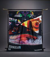 「EVANGELION × Full Graphic Kimono」をハンガーにかけたところ。