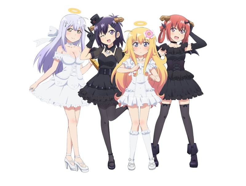 「天使・悪魔性格診断」で見られる4キャラのビジュアル。