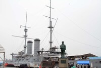 戦艦「三笠」の外観。