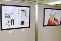 「福本伸行 横須賀ざわ…ざわ…展 カイジ×アカギ×黒沢の世界」の様子。