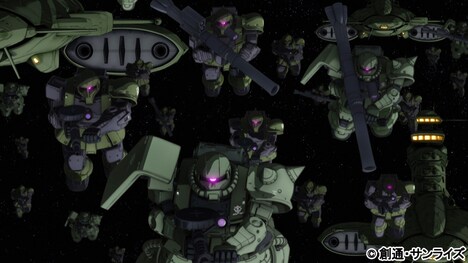 「機動戦士ガンダム THE ORIGIN 激突 ルウム会戦」の場面カット。