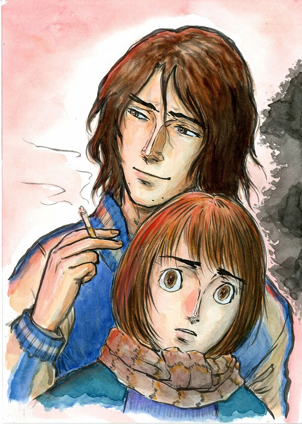 武富健治による「火花」予告カット。