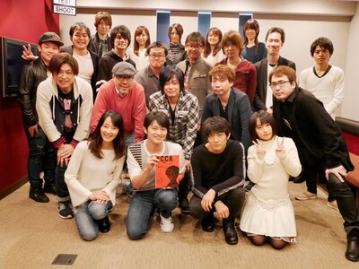 テレビアニメ「ACCA（アッカ）13区監察課」メインキャストによる、アフレコの際の集合写真。