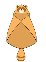 「モフモフたぬきポンチョ」のイメージ。