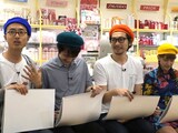 番組内の企画「合作！4コマ漫画旅」の様子。左からおほしんたろう、ニャロメロン、田中光、原田ちあき。