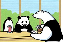 「しろくまカフェ today’s special」のカット。(c)ヒガアロハ／集英社