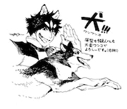 ながべが「犬擬人化漫画略して犬漫画」1巻に寄せた推薦文とイラスト。