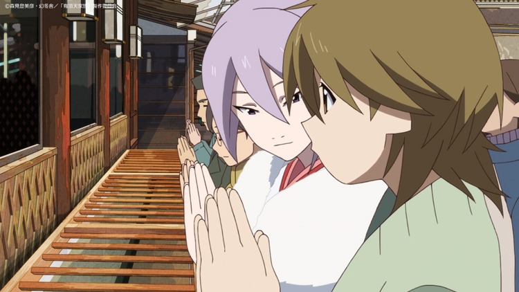 アニメ「有頂天家族」劇中に登場した下鴨神社のカット。(c)森見登美彦・幻冬舎/「有頂天家族」製作委員会