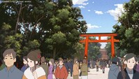 アニメ「有頂天家族」劇中に登場した下鴨神社のカット。(c)森見登美彦・幻冬舎/「有頂天家族」製作委員会
