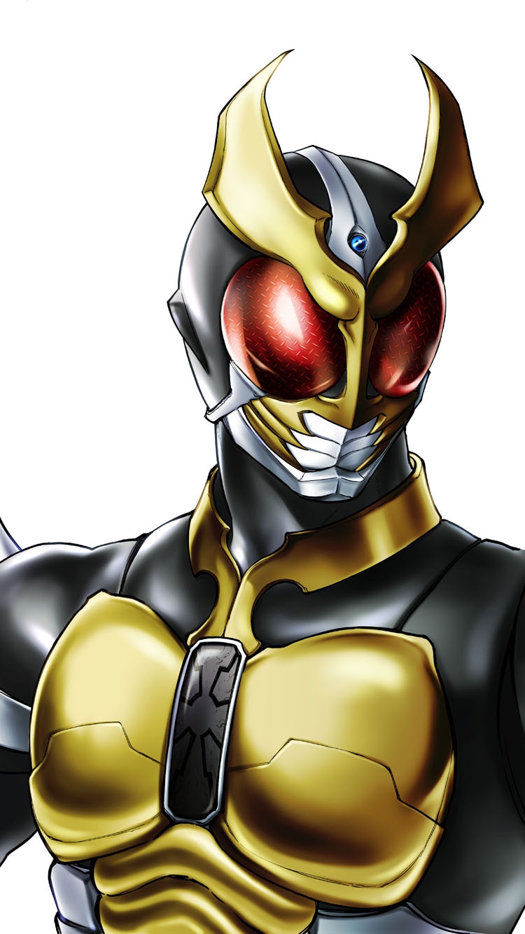 「仮面ライダークウガ」6巻の表紙に登場した仮面ライダーアギトのイラスト。