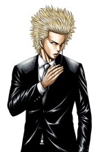 獅子戸丈一郎の原作カット。(c)みずたまこと（別冊ヤングチャンピオン）2015 原作　みずたまこと『バウンサー』 （秋田書店「別冊ヤングチャンピオン」連載）