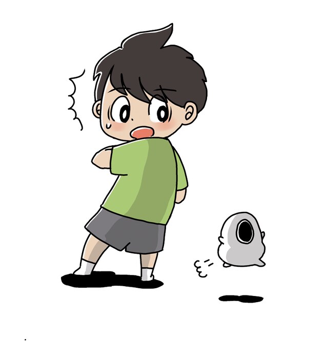 「いつもぼくをみてる」のイラスト。