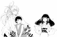 「鬼喰い少女と月梟」のイラスト。