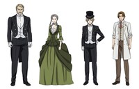 左からアレクシス・ミッドフォード、フランシス・ミッドフォード、エドワード・ミッドフォード、リアン・ストーカー。