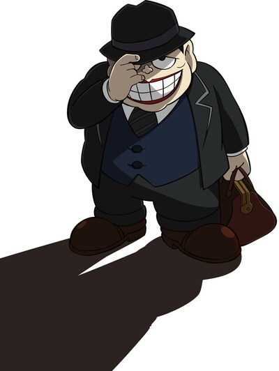 テレビアニメ「笑ゥせぇるすまんNEW」の喪黒福造。