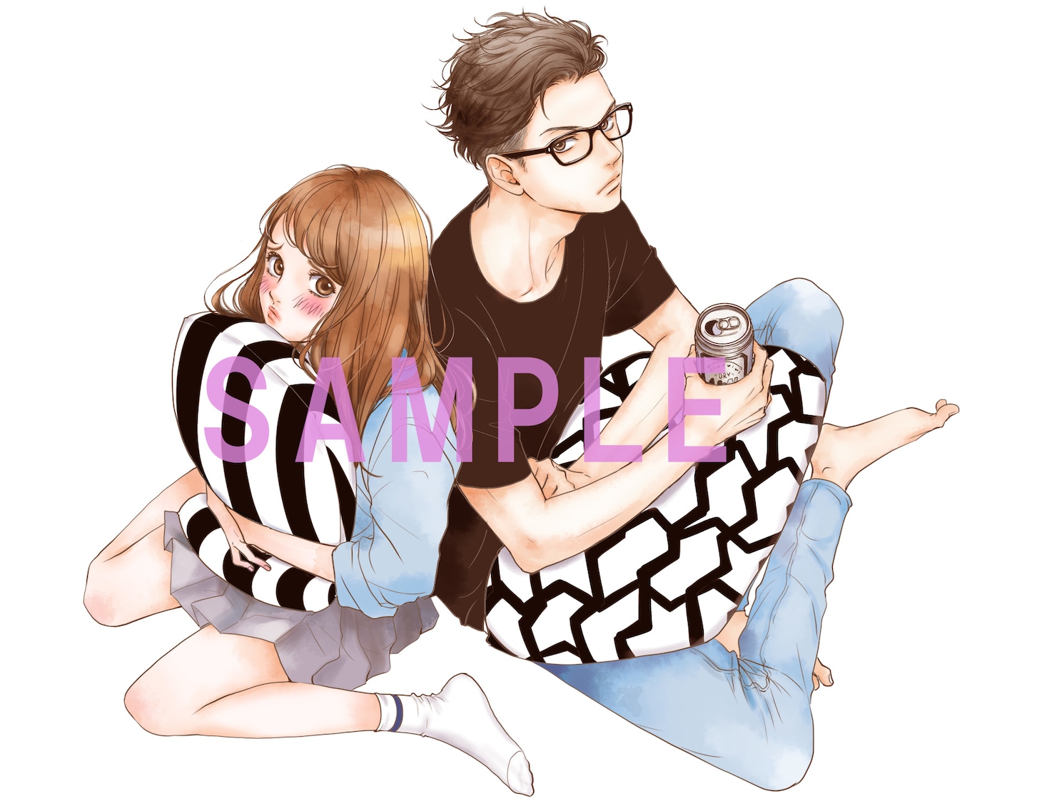 「リビングの松永さん」のイラスト。