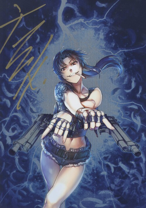 「ブラック・ラグーン」アクリルパネル付き直筆サイン入りメタリックアート