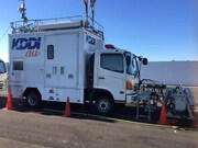 ラッピングされる前の車載型基地局。