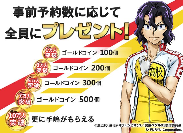 「弱虫ペダル Connect Road」事前予約キャンペーンのビジュアル。