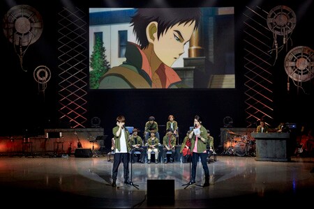 「鉄血愛クイズ」の答え合わせコーナーでは、タカキ・ウノ役の天崎滉平とアストン・アルトランド役の熊谷健太郎による生アフレコも展開された。